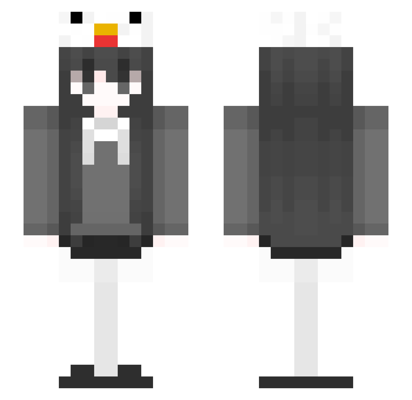 IchNur Minecraft skin, front and back view