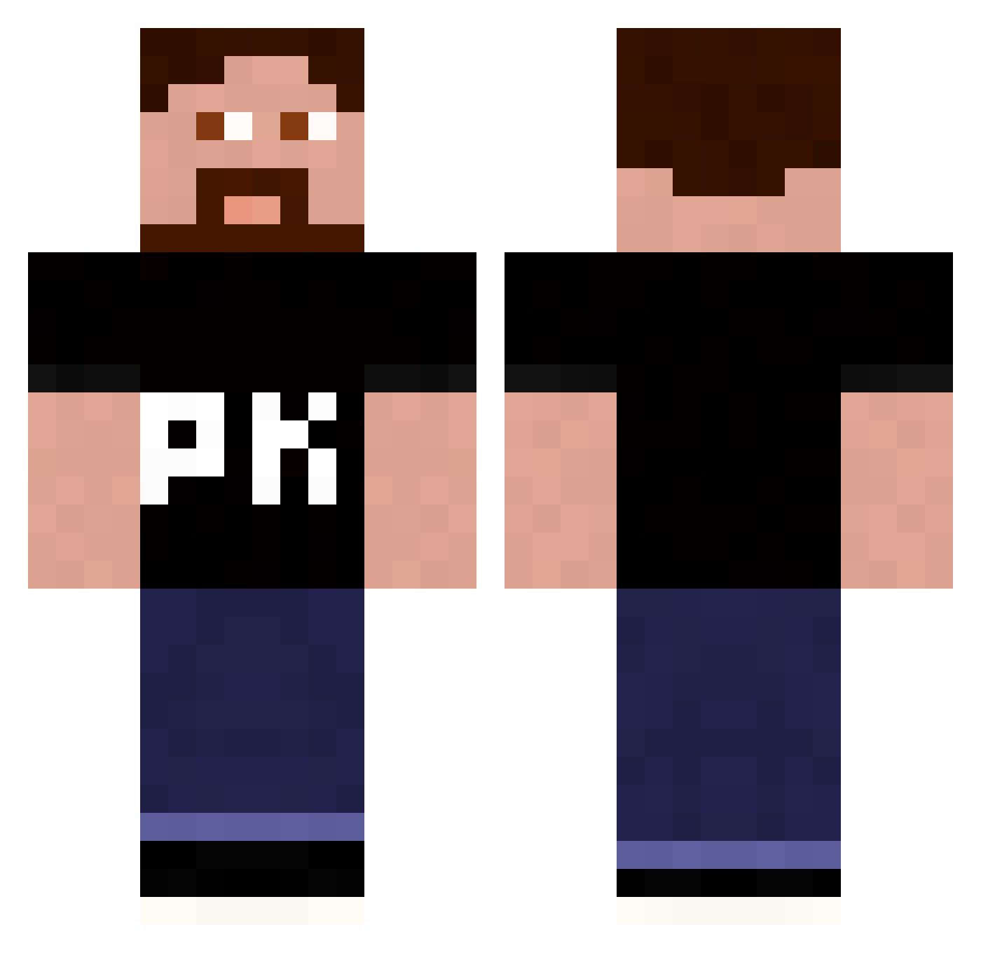 Knisspoll0 Minecraft skin, front and back view