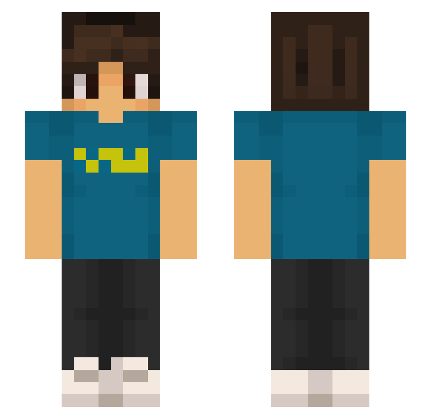 Corjete Minecraft skin, front and back view