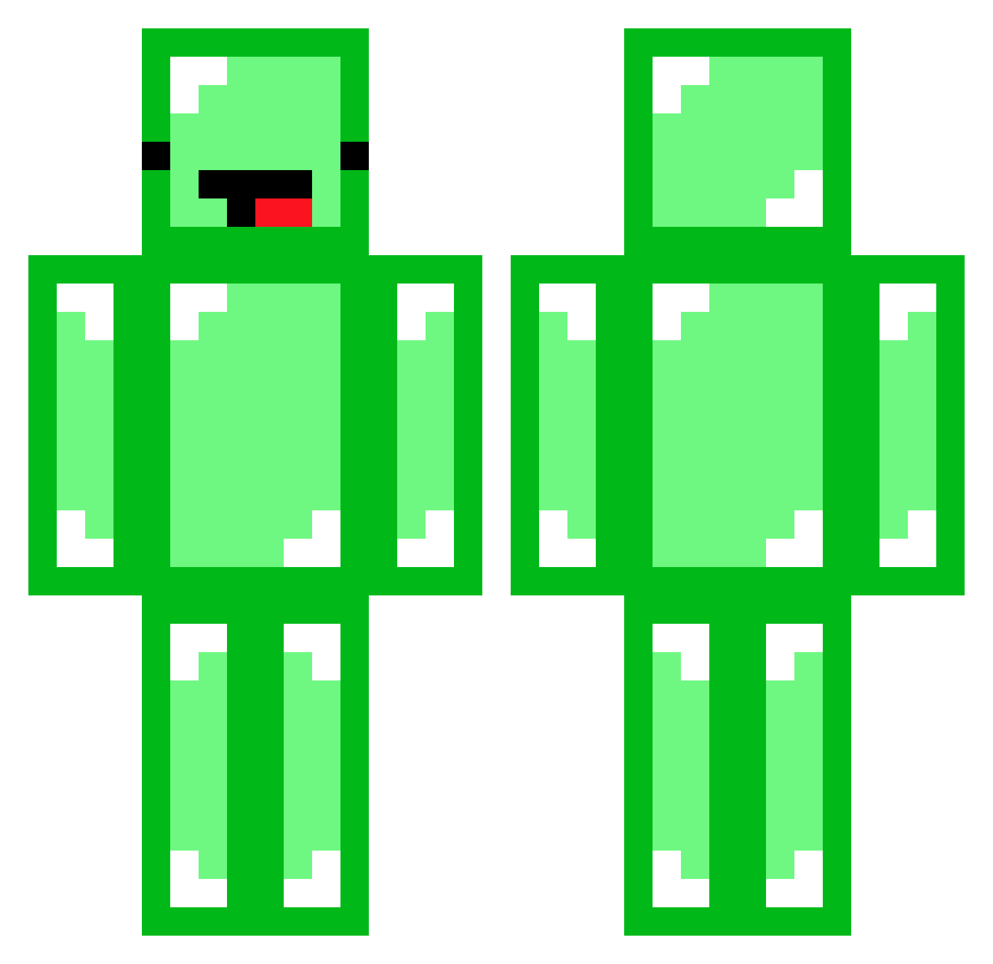 SnXw0 Minecraft skin, front and back view
