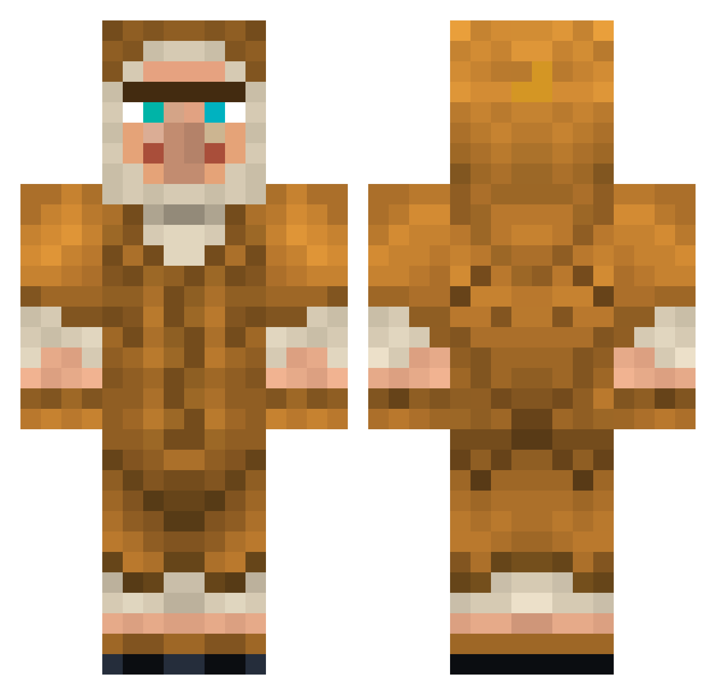 CharlieHunnam Minecraft skin, front and back view