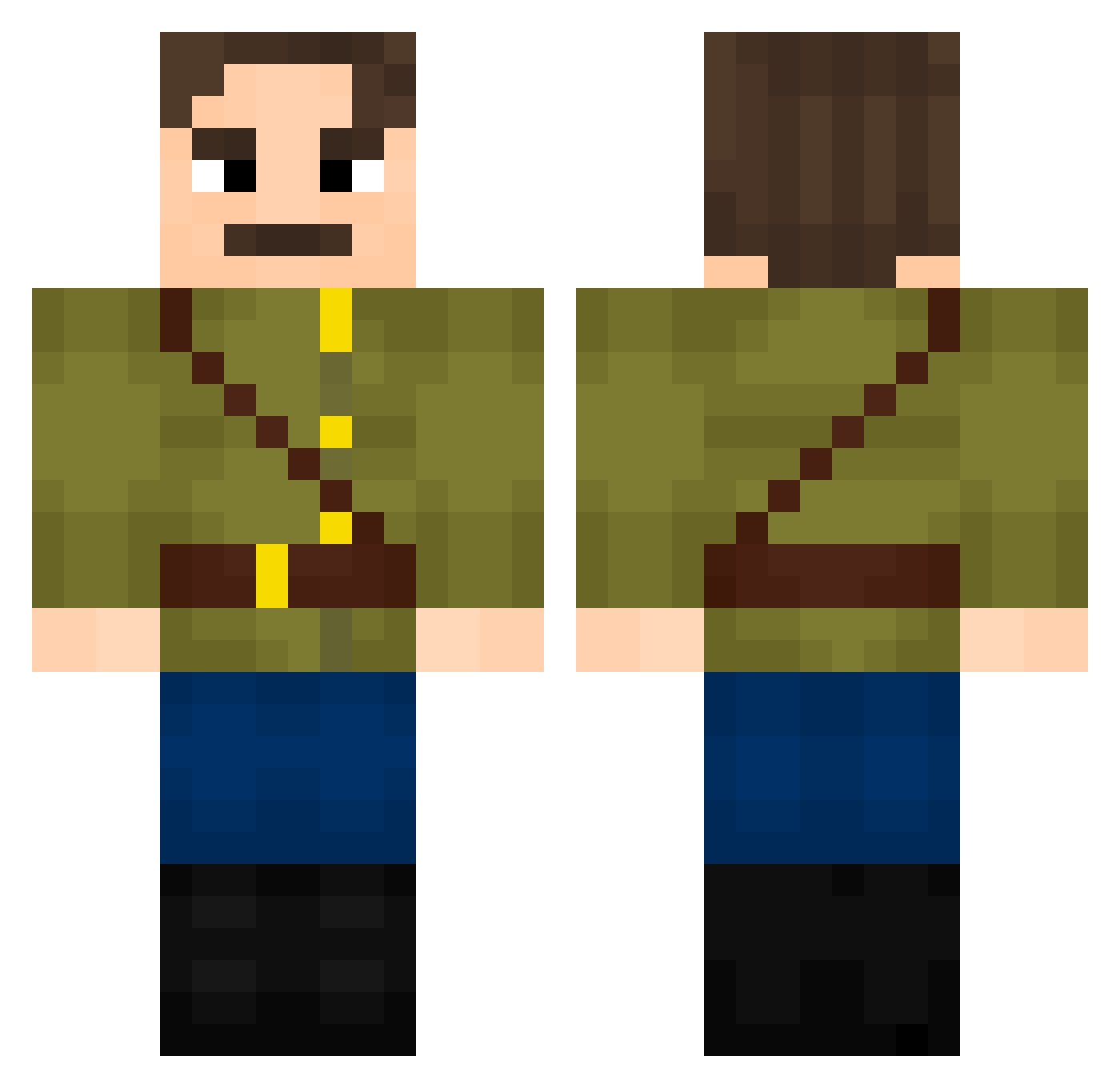BorisSedoi Minecraft skin, front and back view