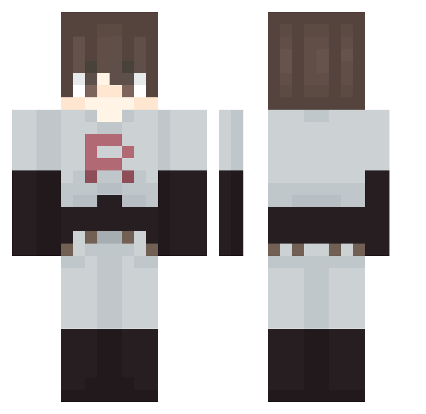 Lstansb Minecraft skin, front and back view