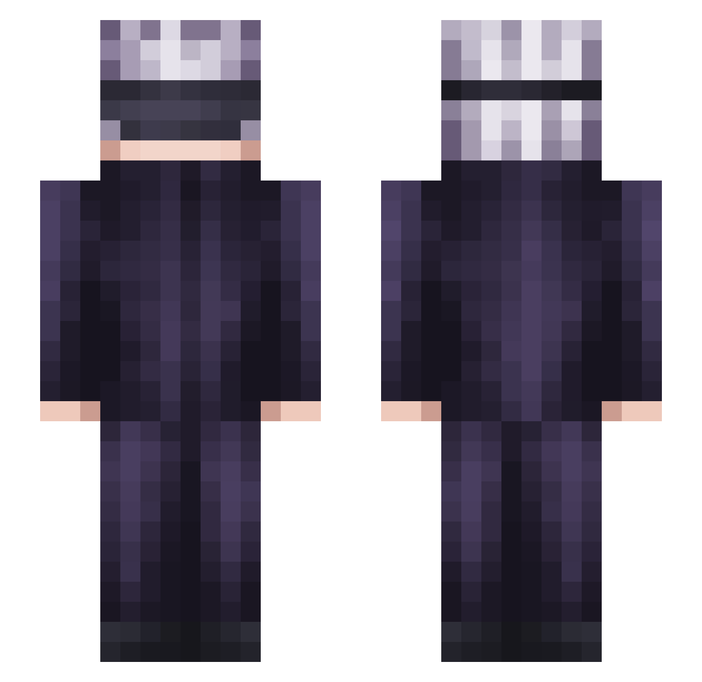 Angil Minecraft skin, front and back view