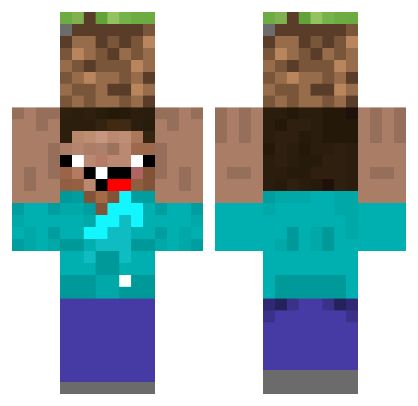 woll123 Minecraft skin, front and back view