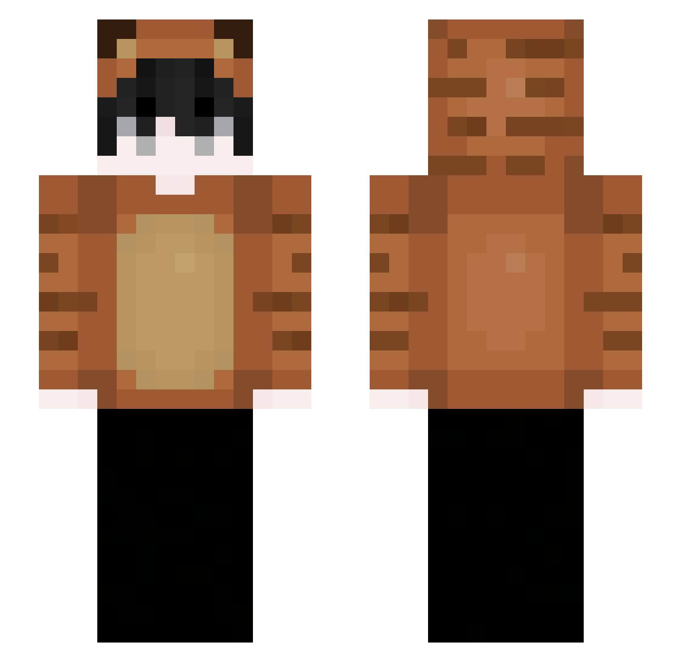 Orphan Minecraft skin, front and back view