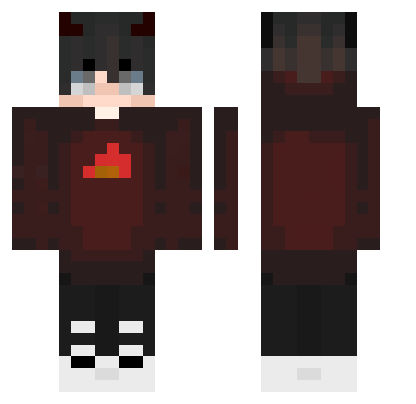Highlordcephus Minecraft skin, front and back view