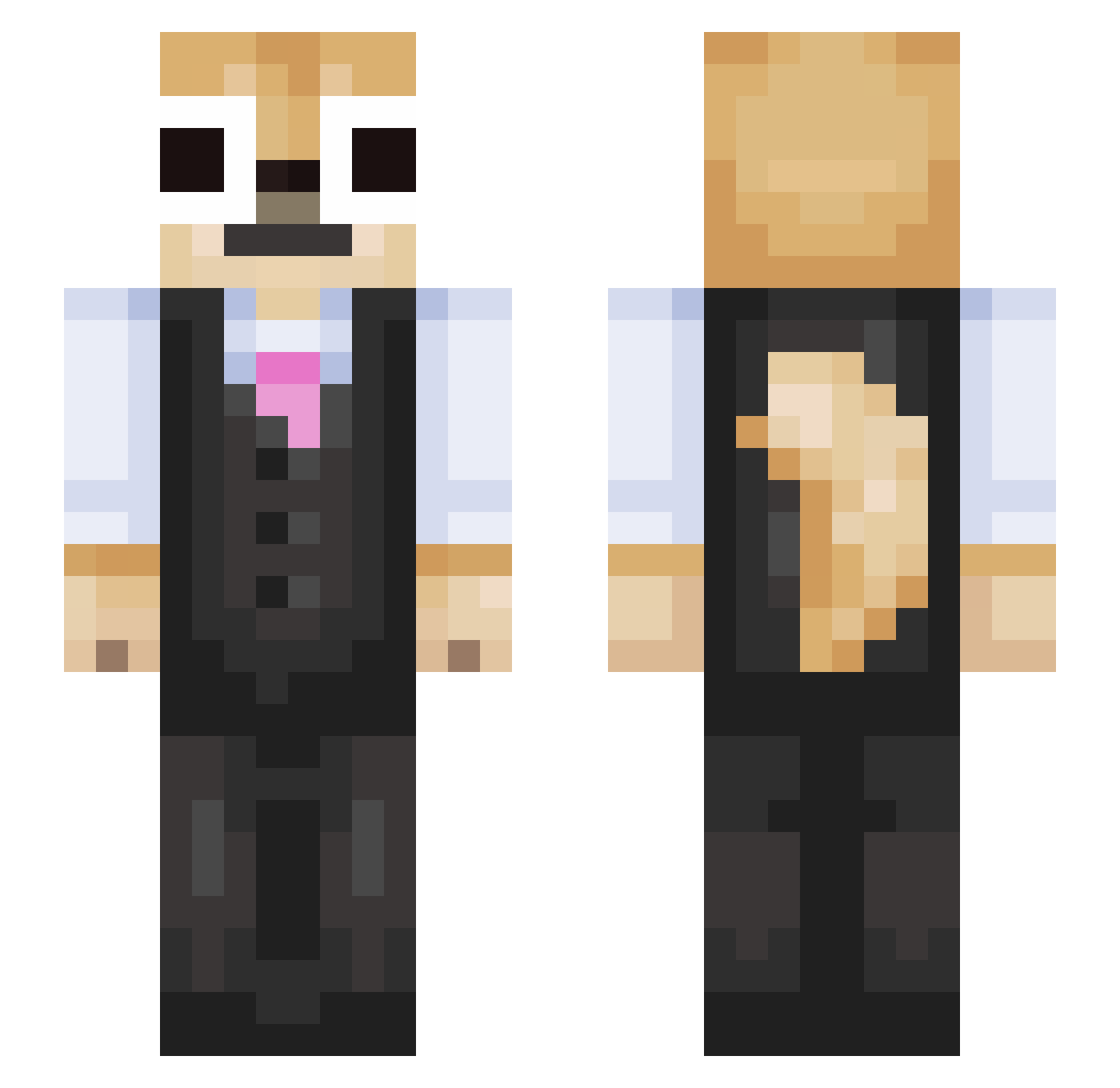 mightysese Minecraft skin, front and back view