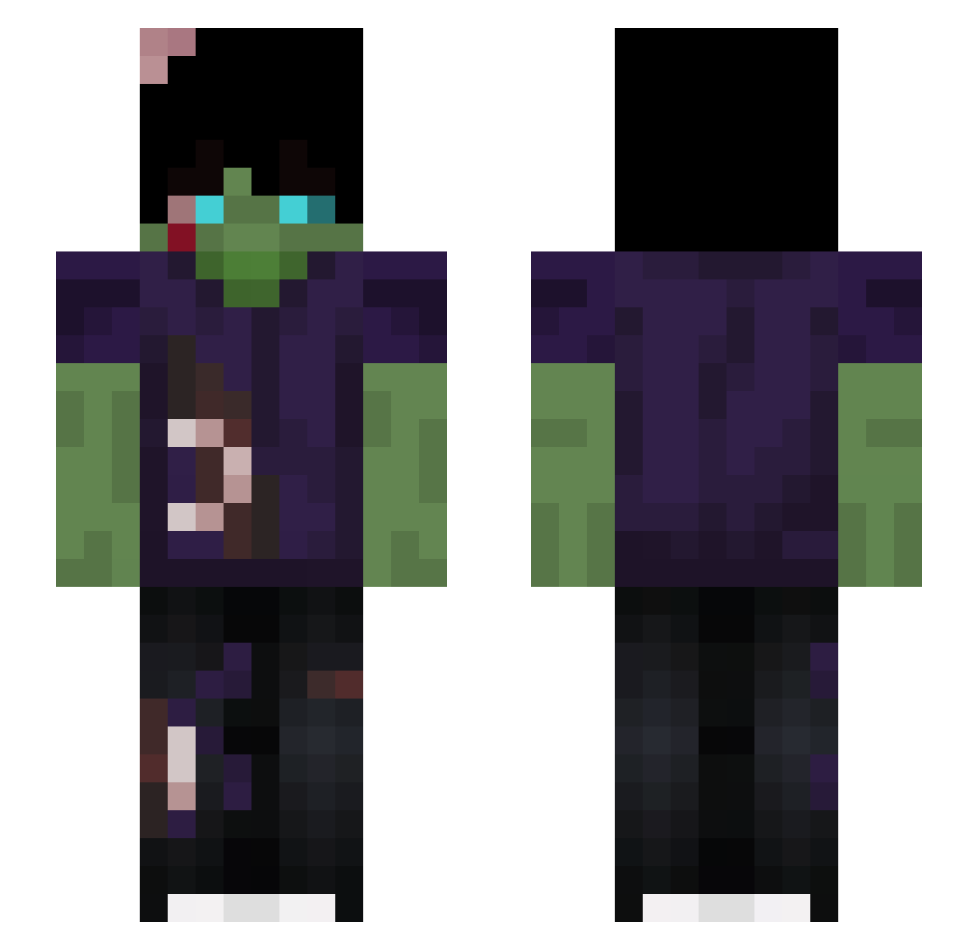 equinoxv2 Minecraft skin, front and back view