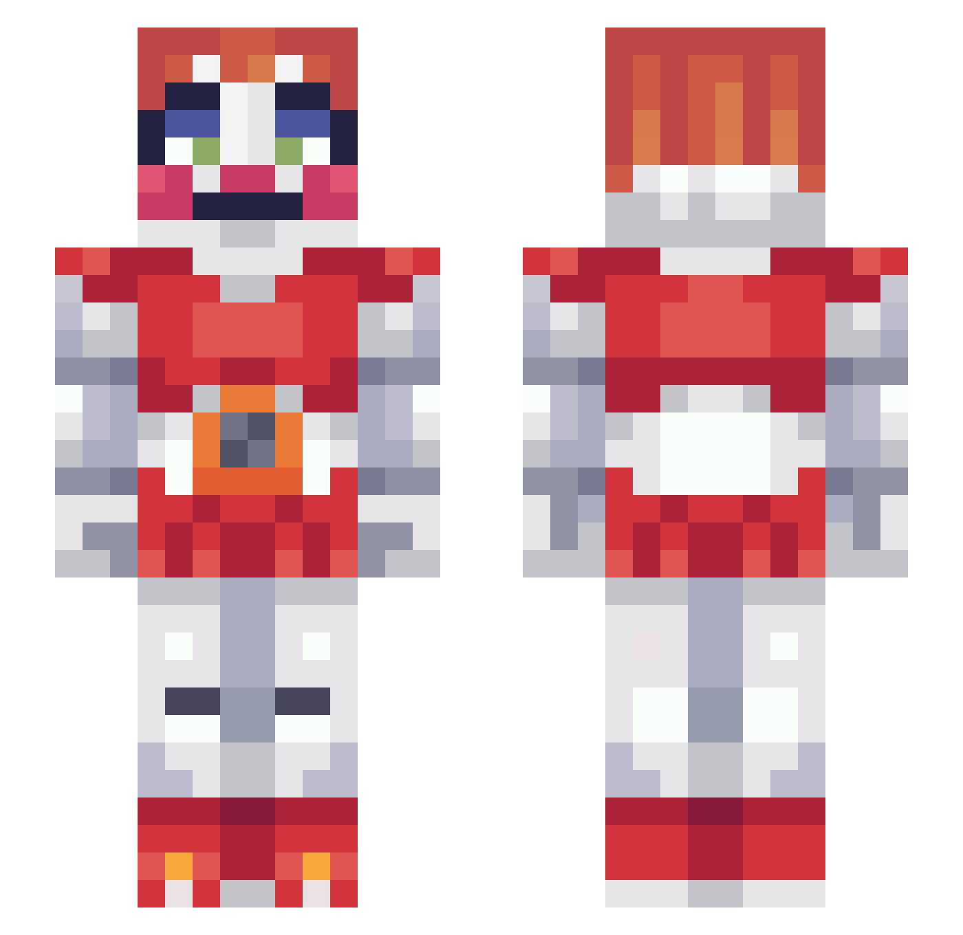 HammerGamer423 Minecraft skin, front and back view