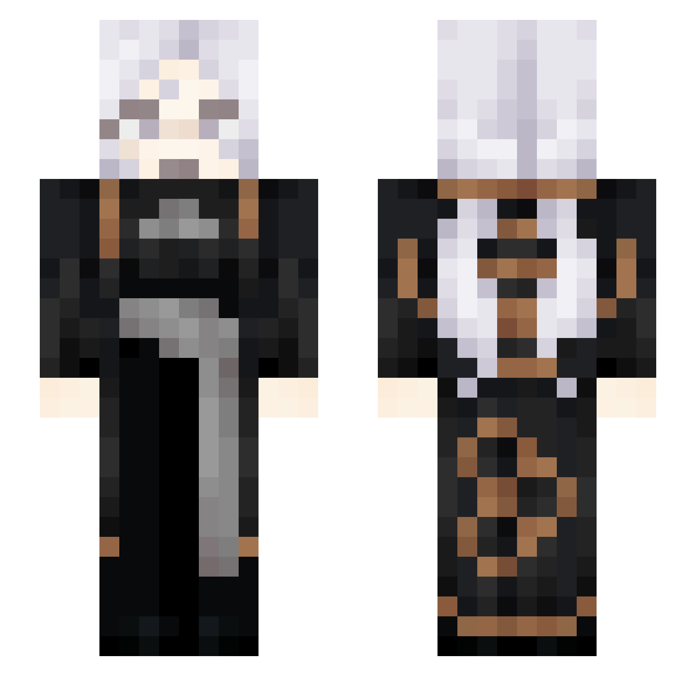 LobsterFrostyy Minecraft skin, front and back view
