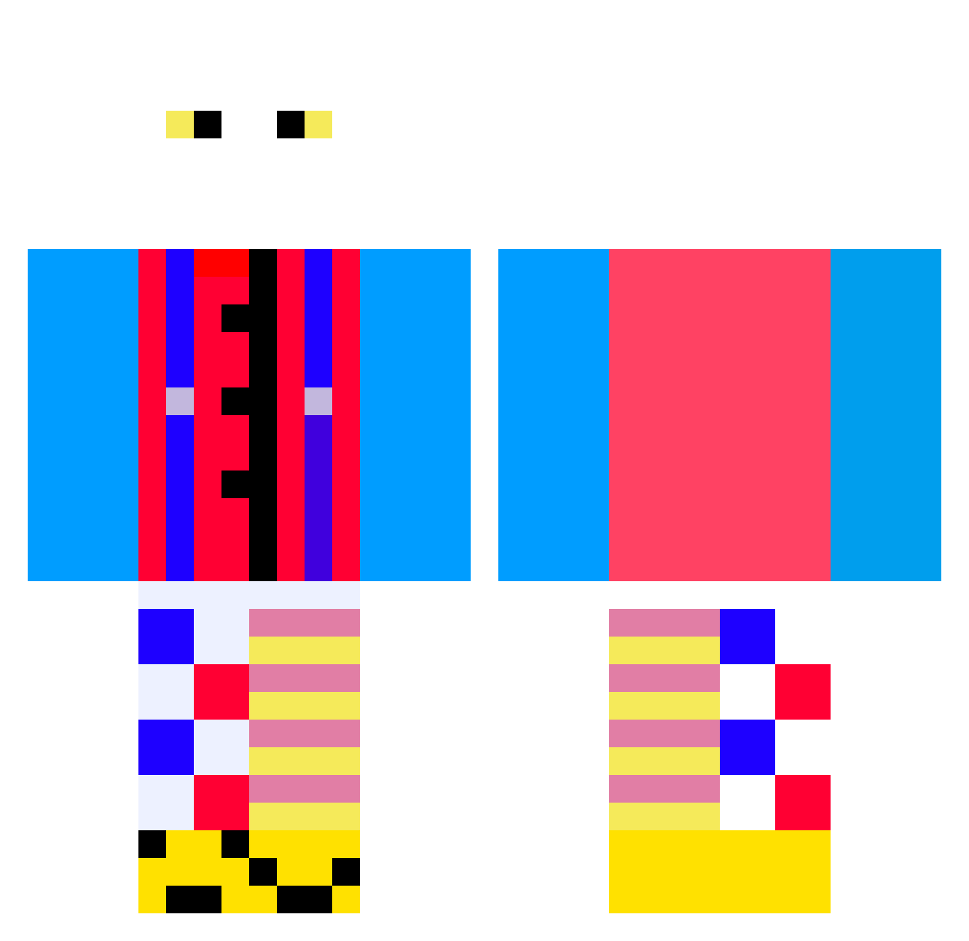 JL_Xonnel Minecraft skin, front and back view