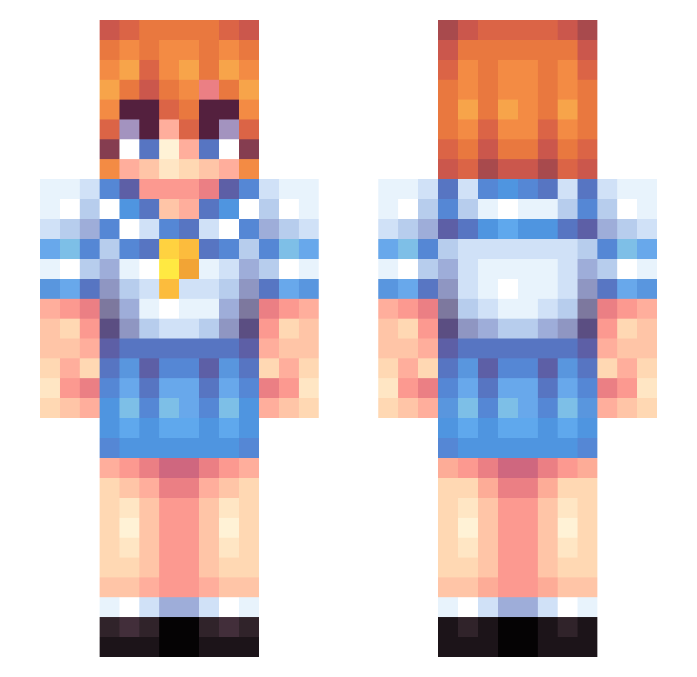 PedroMBaa Minecraft skin, front and back view