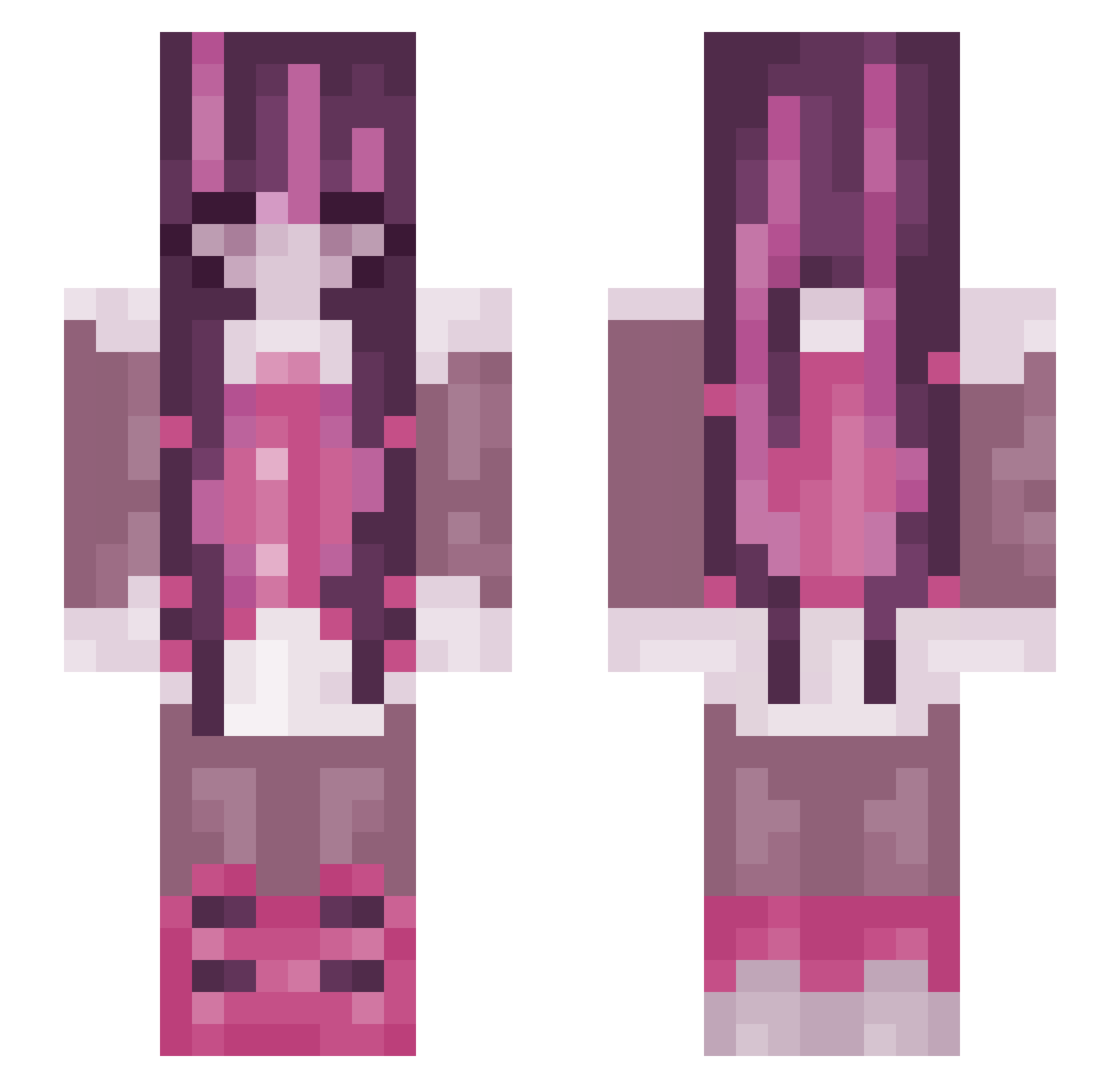 SillyEnvious Minecraft skin, front and back view