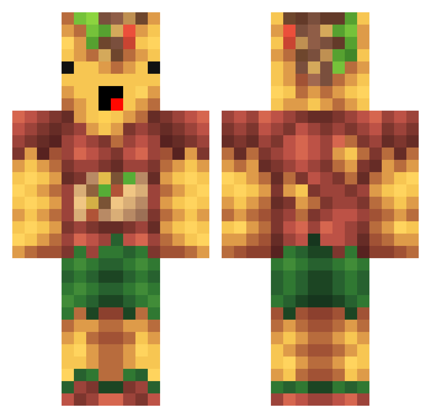 Skiaap Minecraft skin, front and back view