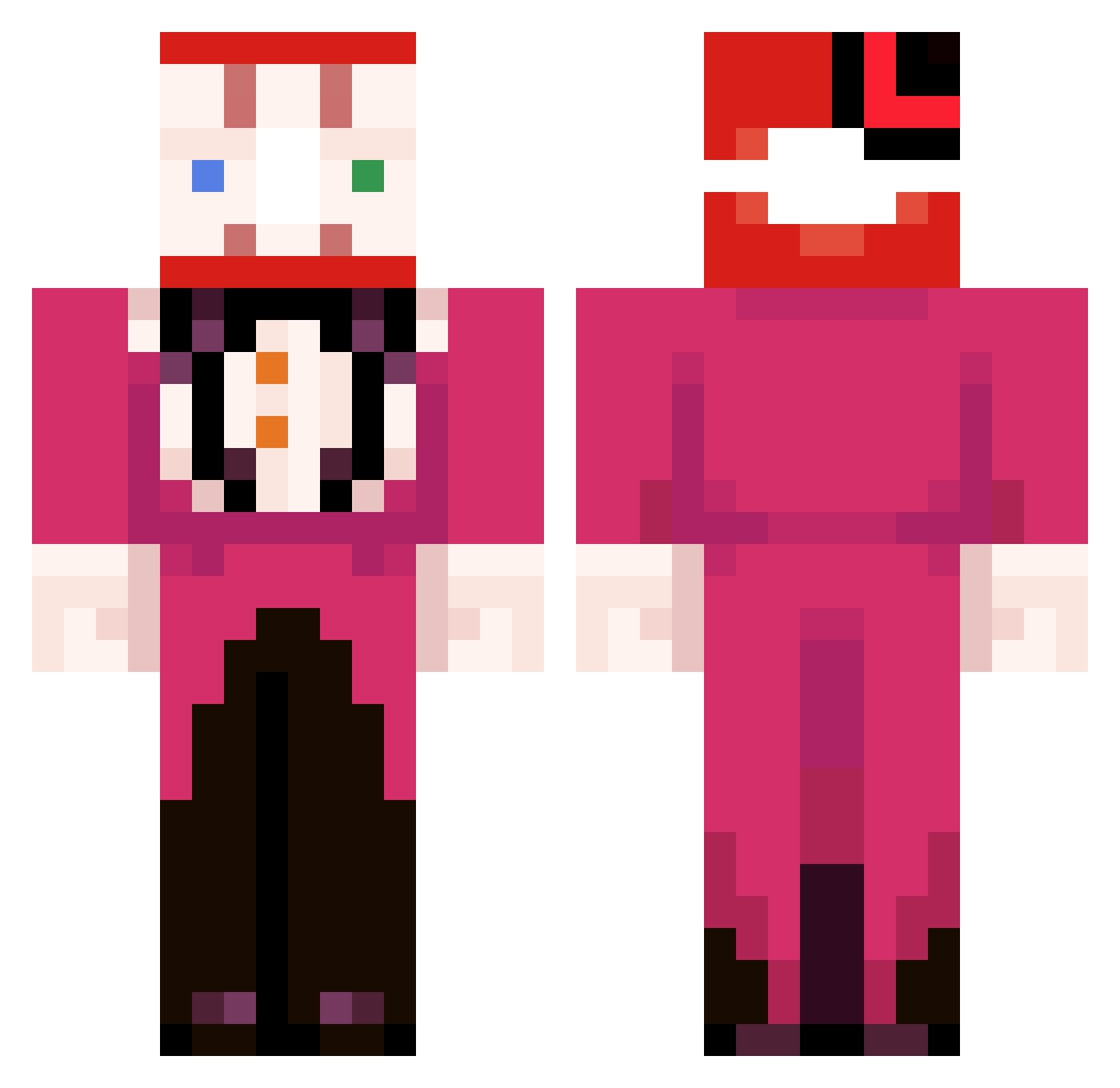 Fudgesamurai7 Minecraft skin, front and back view