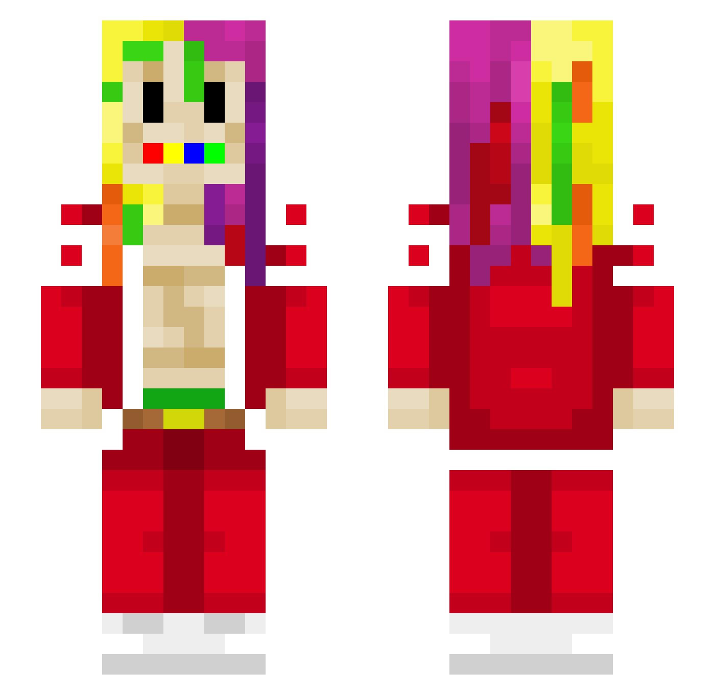 5J_ Minecraft skin, front and back view