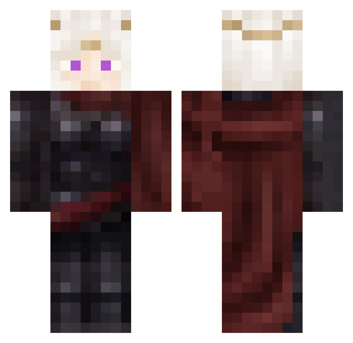 Twinkleroot Minecraft skin, front and back view