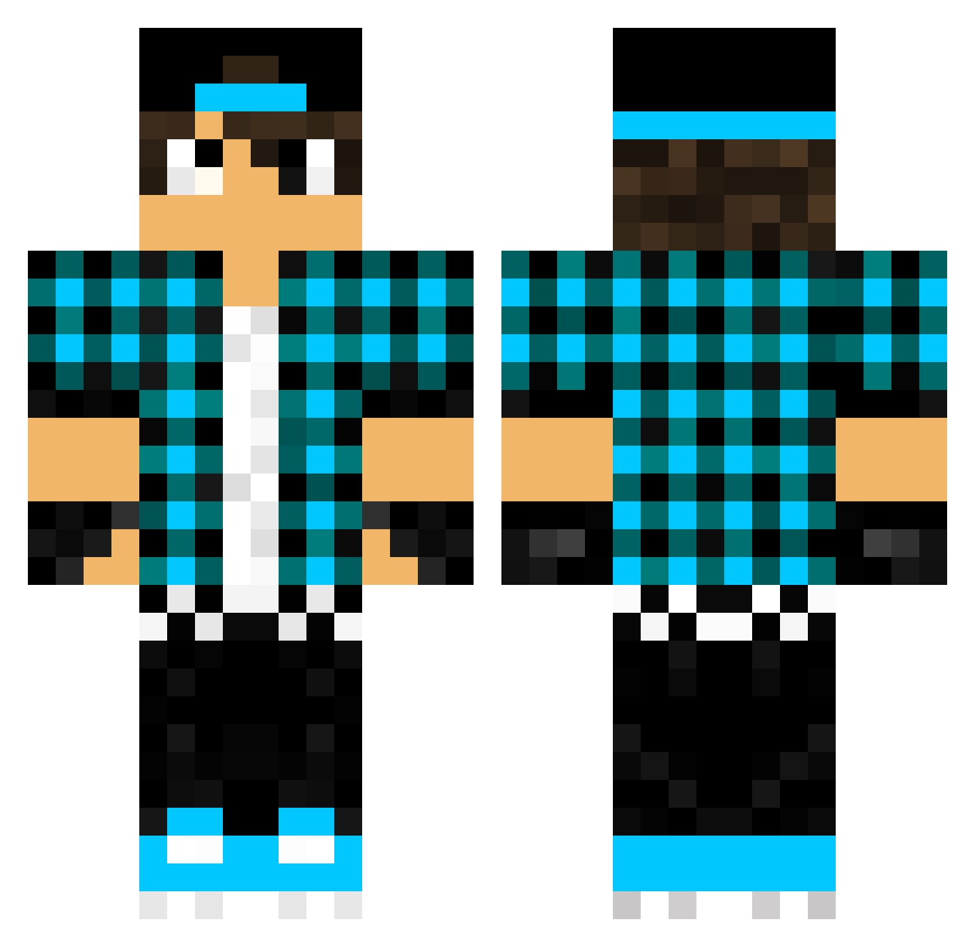Tremendously Minecraft skin, front and back view