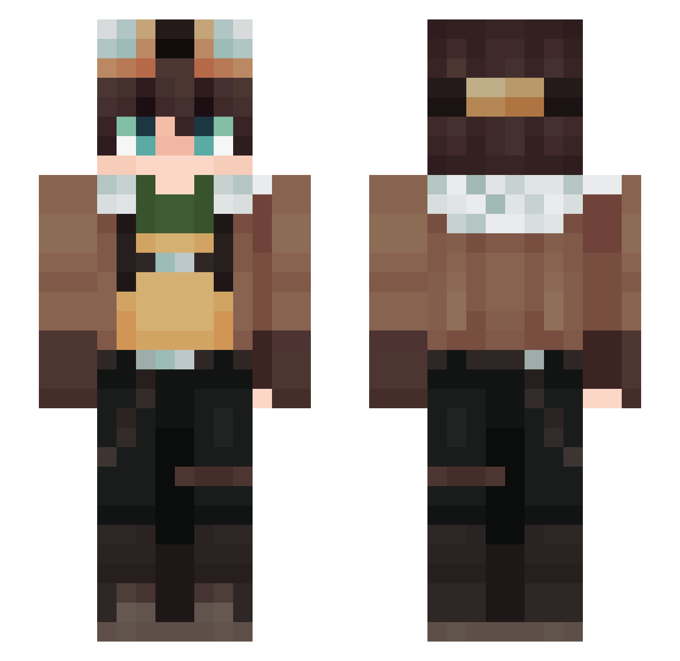 THlCCC Minecraft skin, front and back view