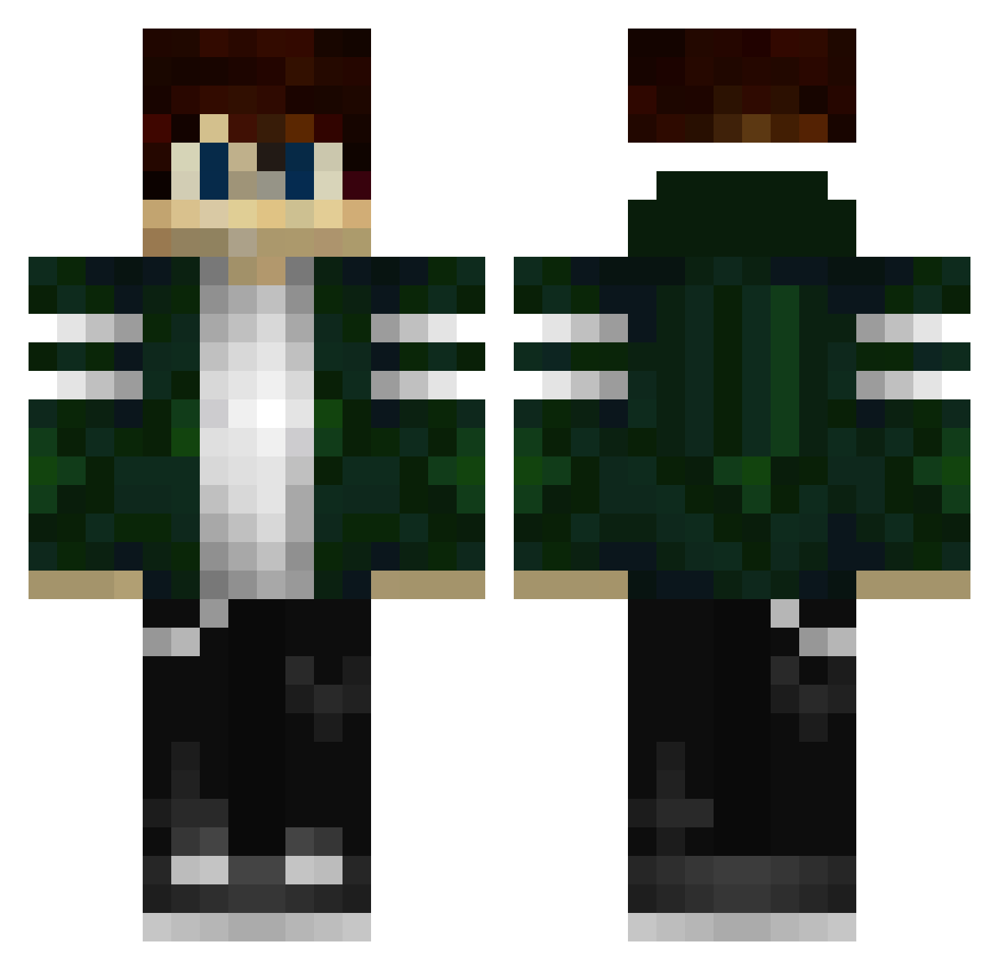 Stampeding Minecraft skin, front and back view