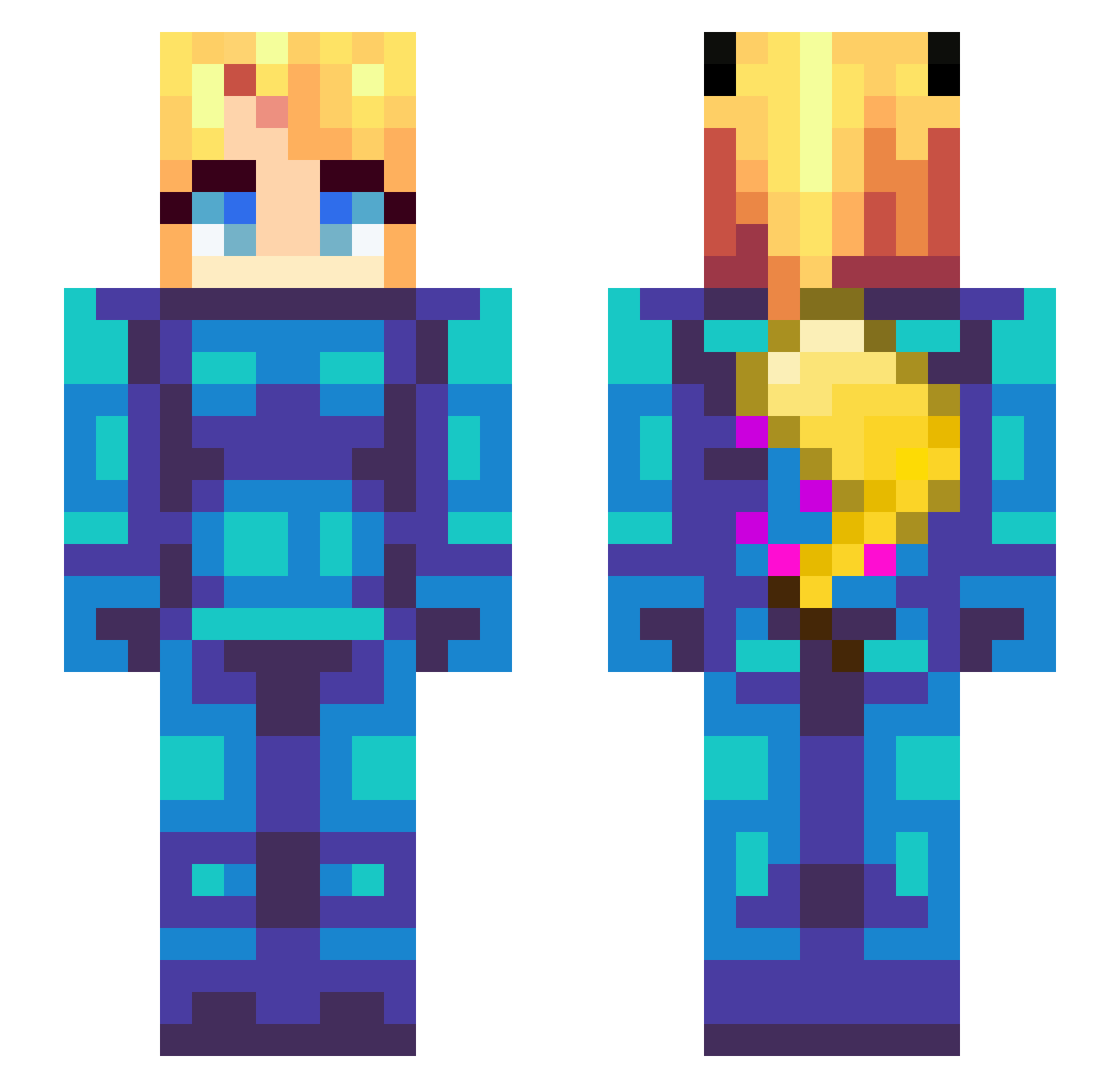 Fifun Minecraft skin, front and back view
