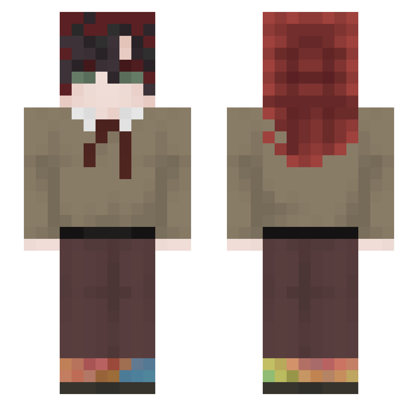 ThomaZPie Minecraft skin, front and back view