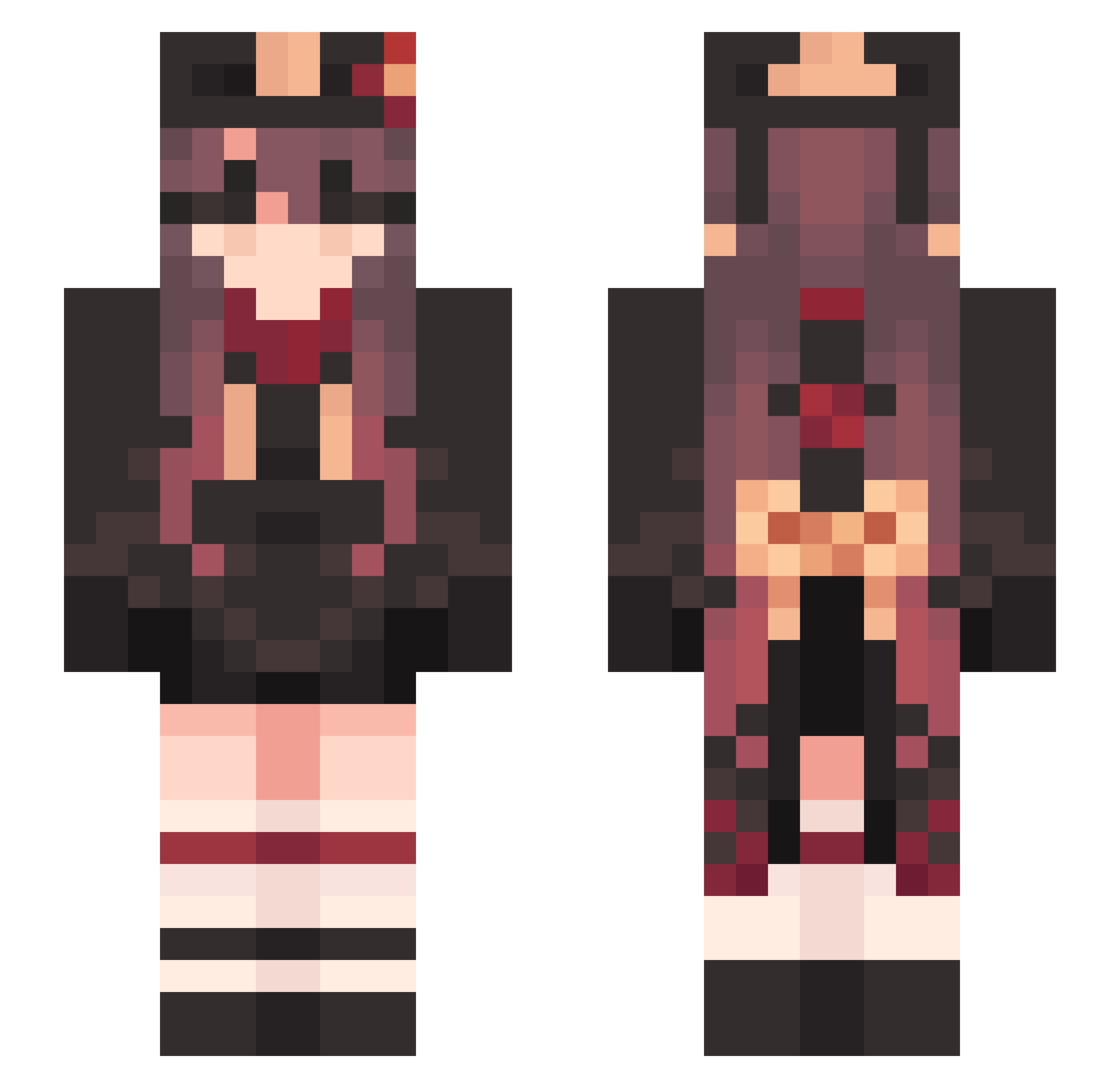 Osbeel Minecraft skin, front and back view