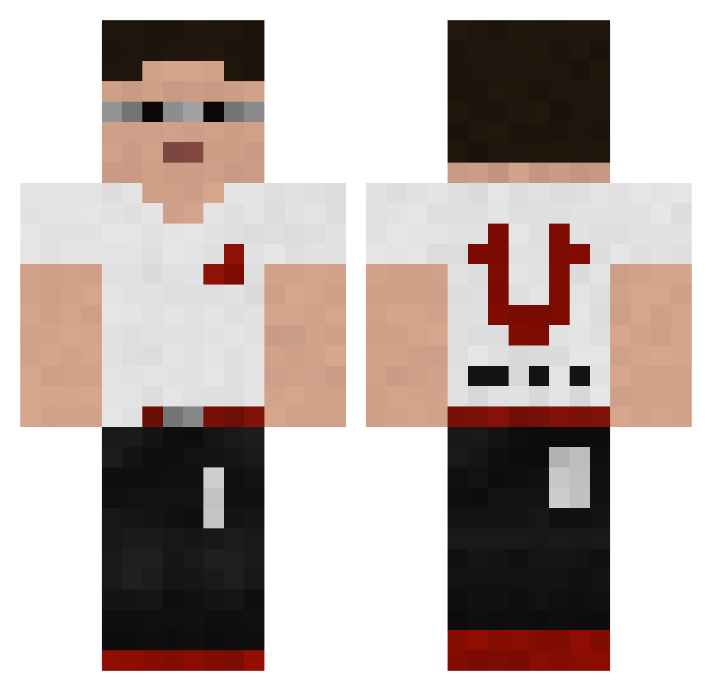 H736 Minecraft skin, front and back view