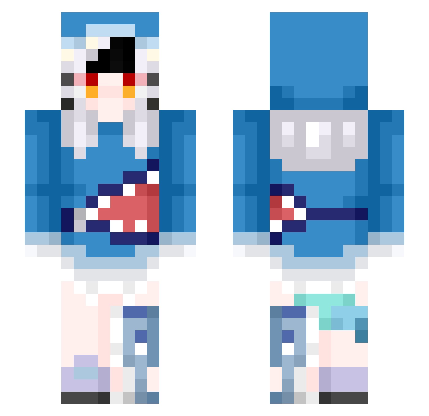 Scarlet_Furina Minecraft skin, front and back view