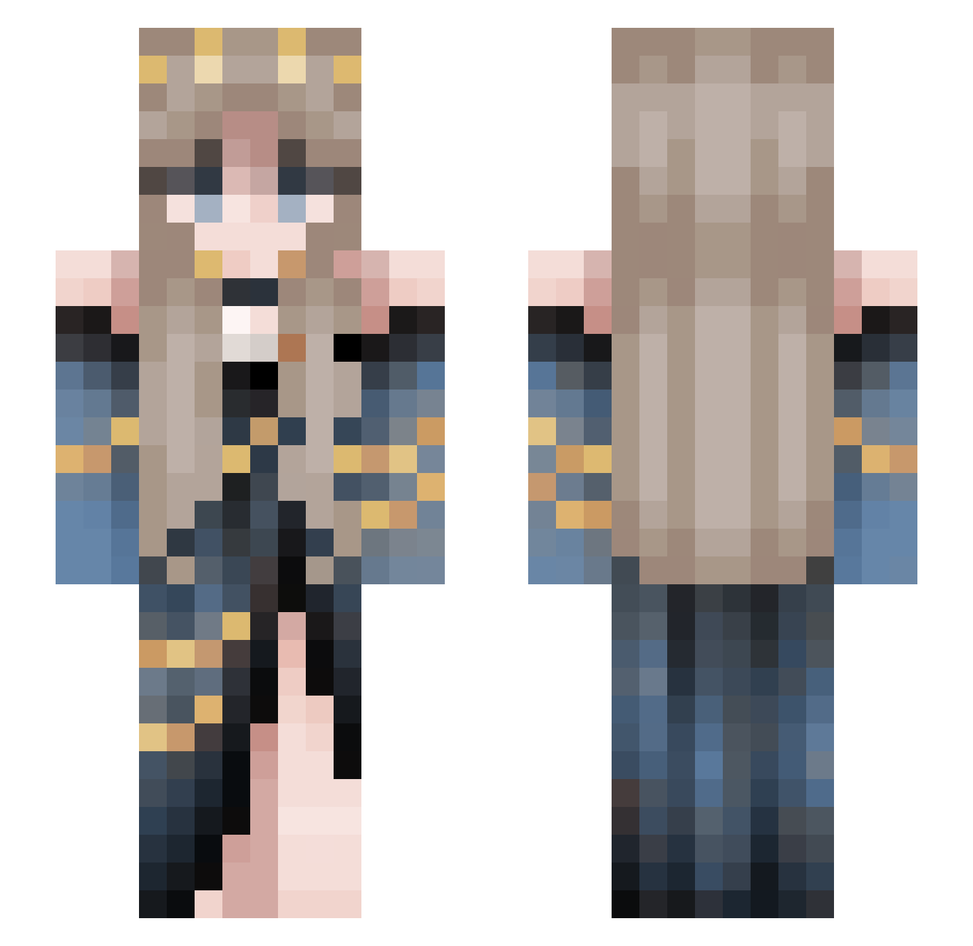 Kayleemar Minecraft skin, front and back view