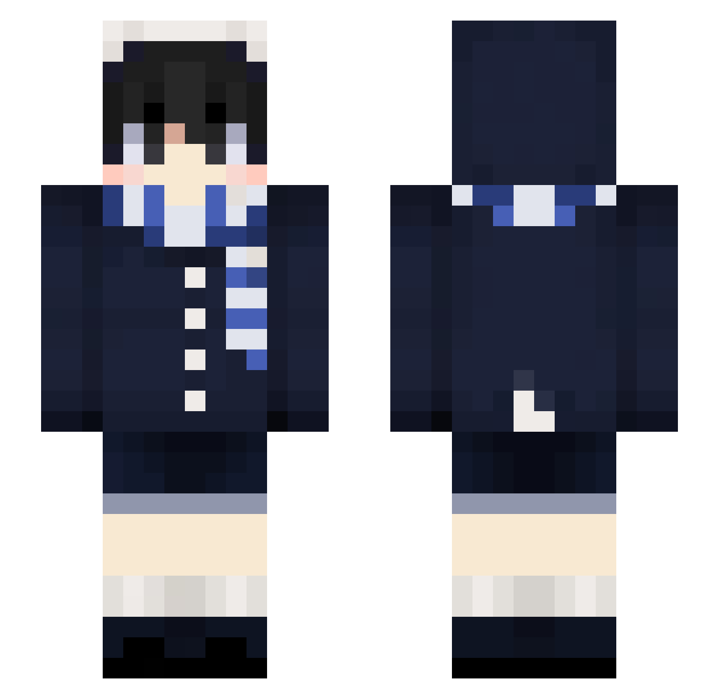 happyunhappy_ Minecraft skin, front and back view