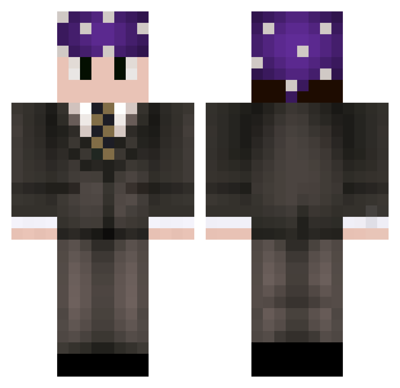 TyWolffy Minecraft skin, front and back view