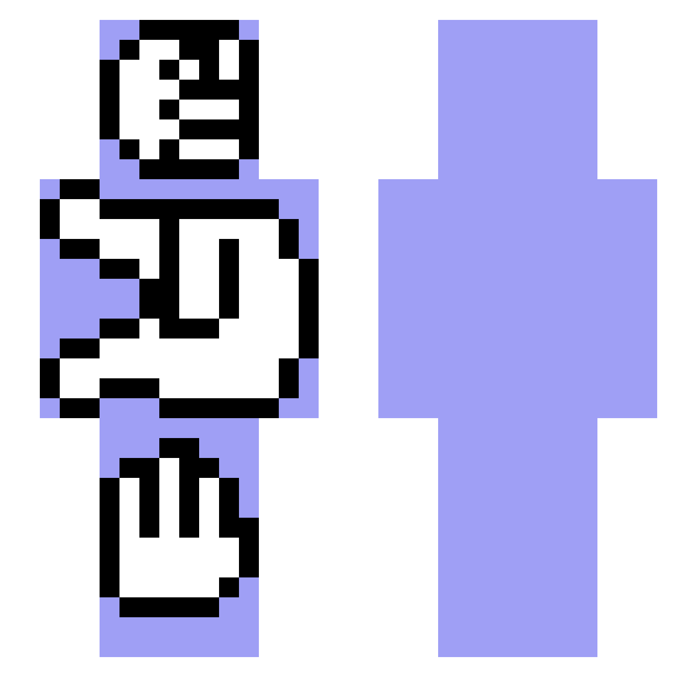 oFalls Minecraft skin, front and back view