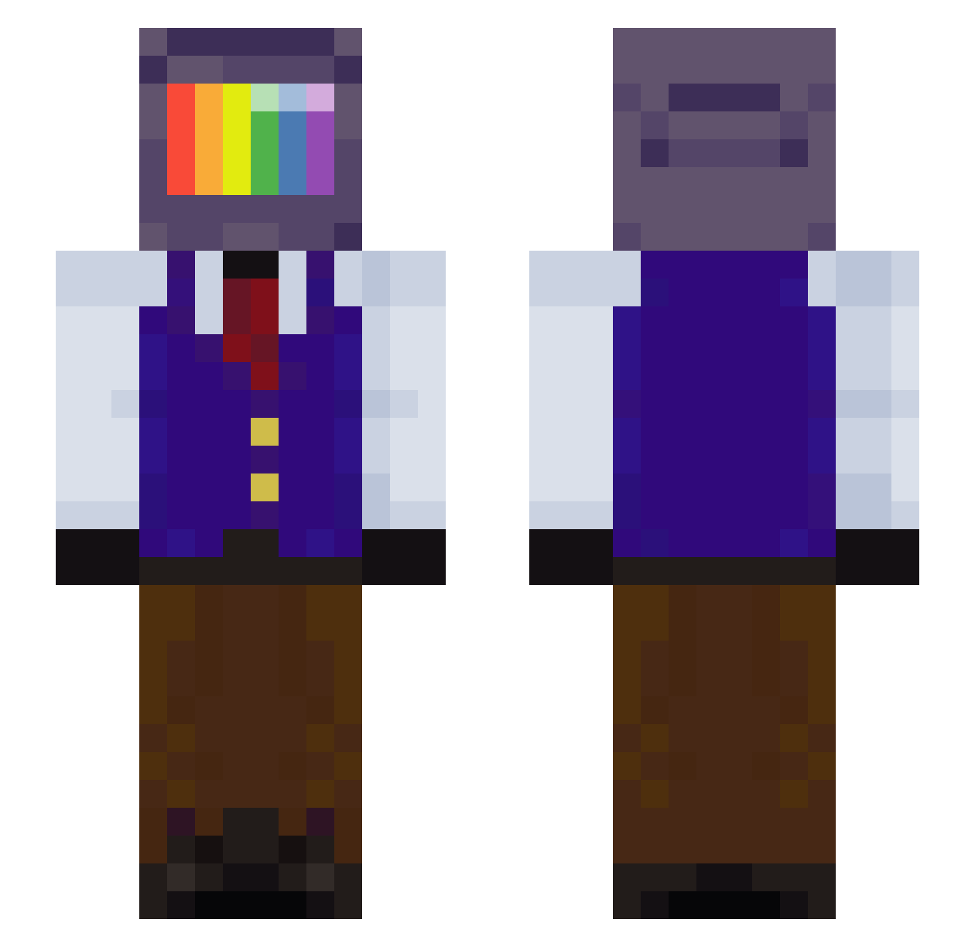 Haloninja1710 Minecraft skin, front and back view