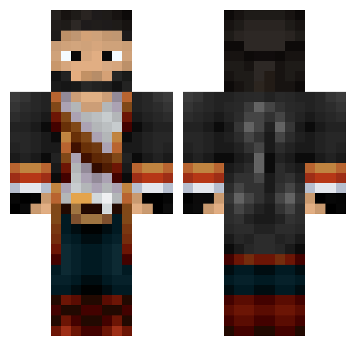 ChrisSwamp Minecraft skin, front and back view