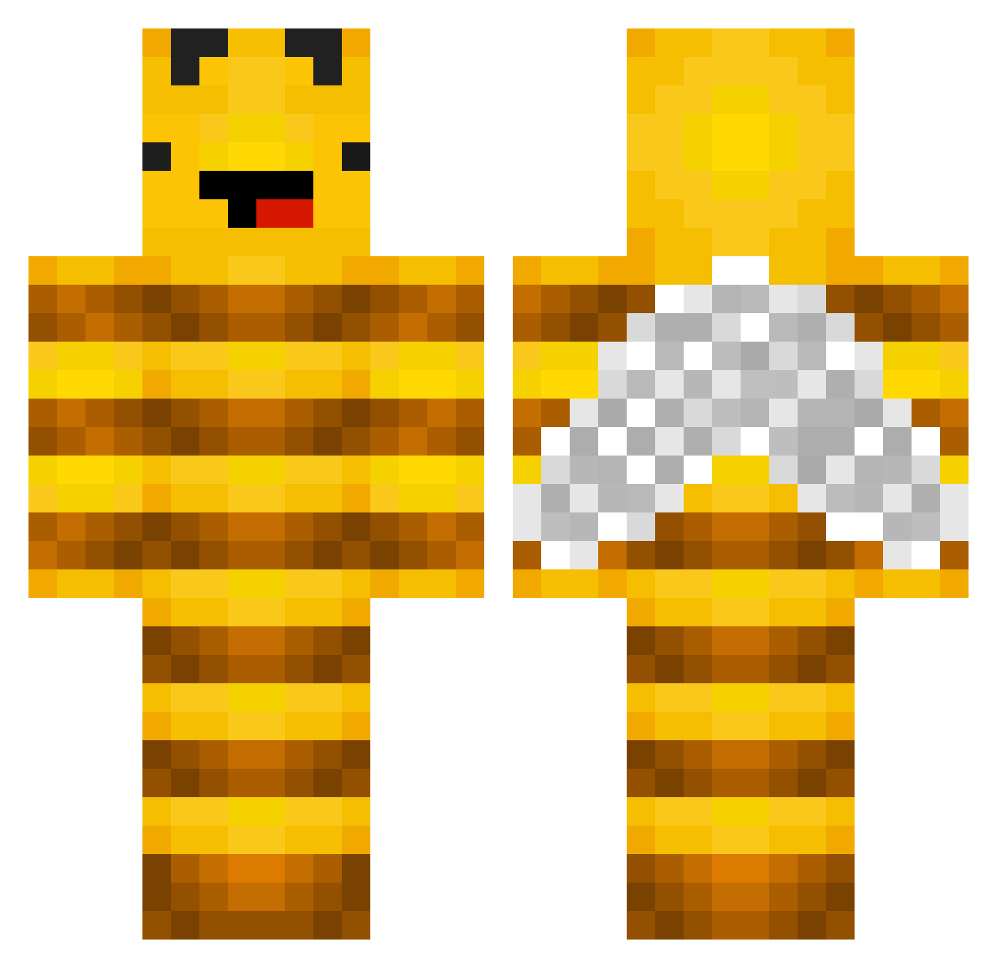 Metacenter Minecraft skin, front and back view