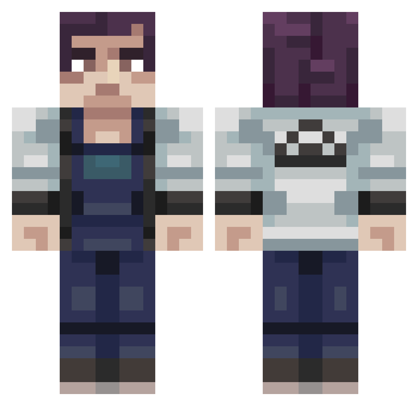 ascendedcookiwa Minecraft skin, front and back view
