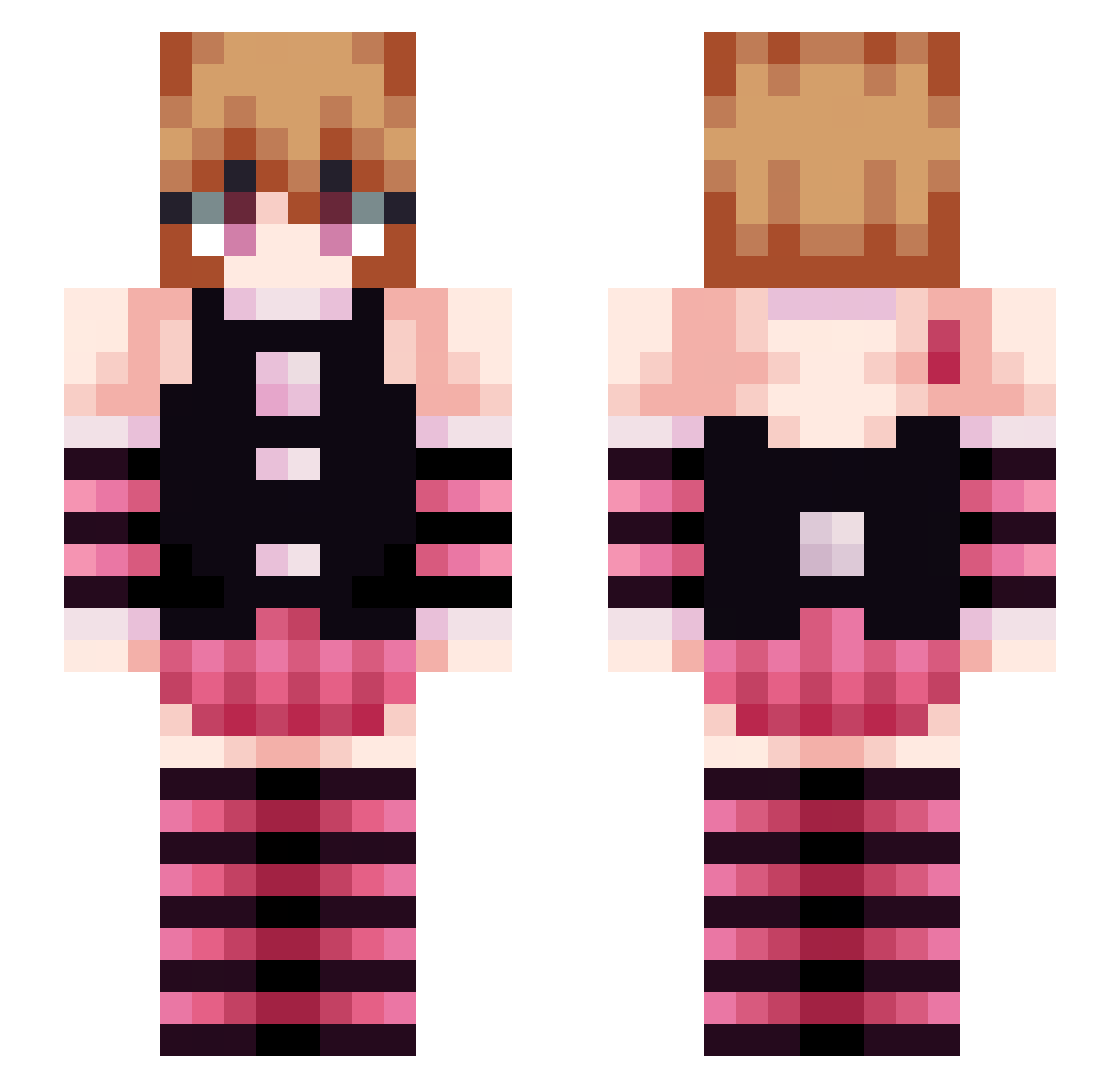 friendgroup Minecraft skin, front and back view