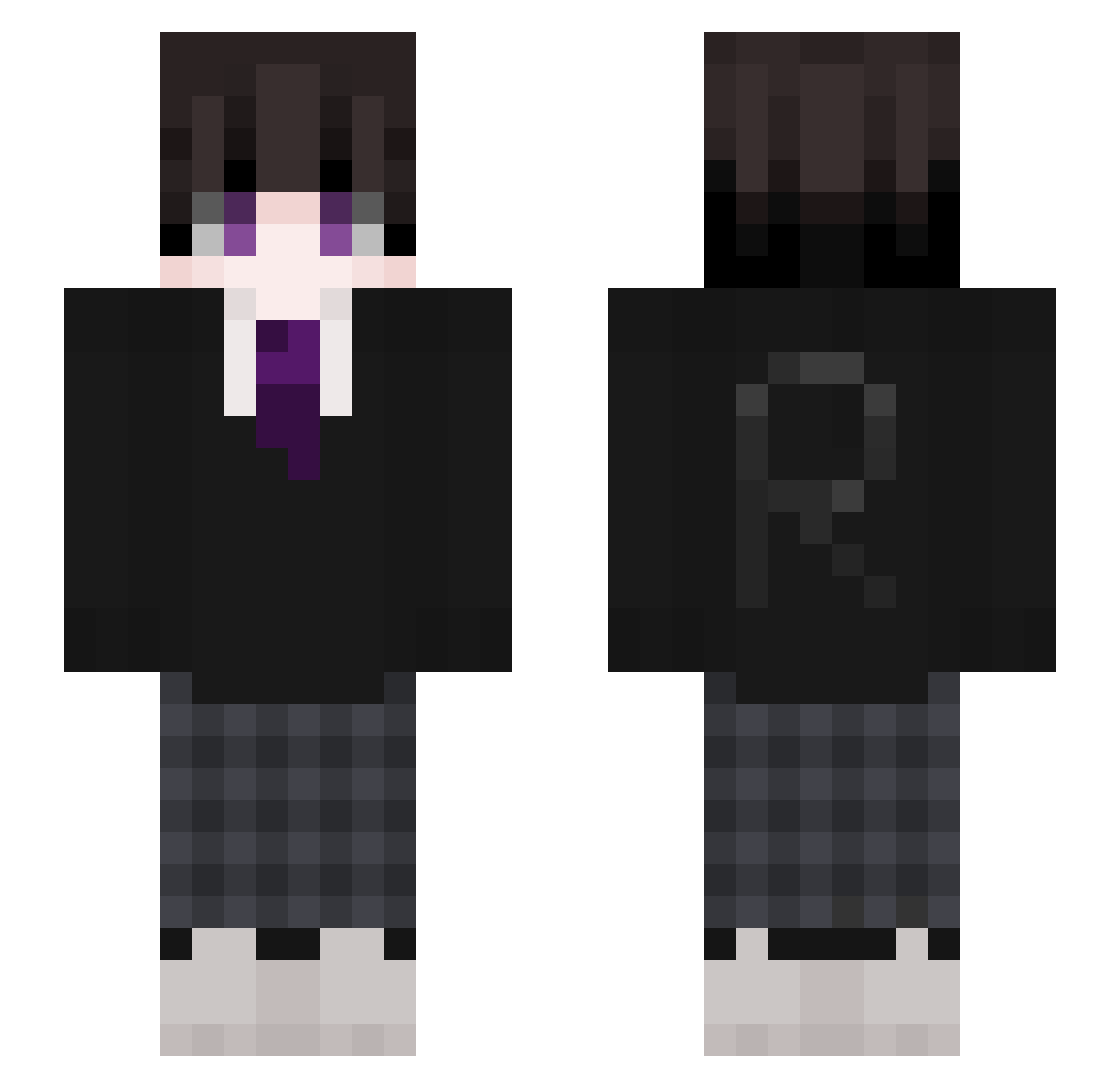 1Michu1 Minecraft skin, front and back view