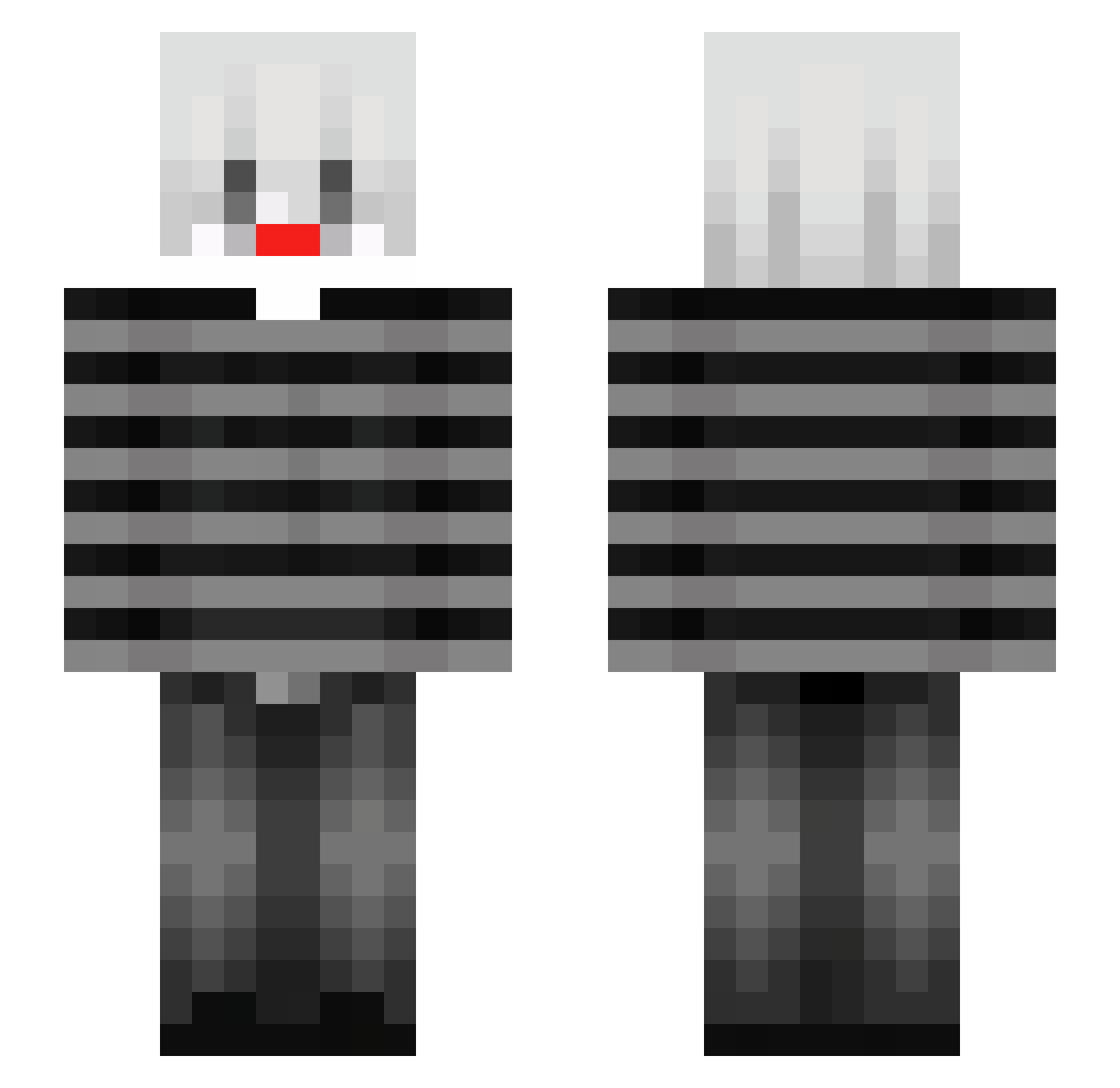 Adairxx Minecraft skin, front and back view