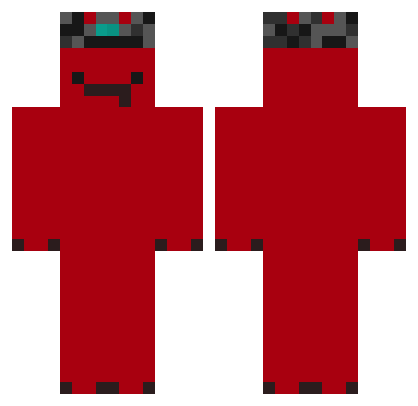 NVOZ Minecraft skin, front and back view