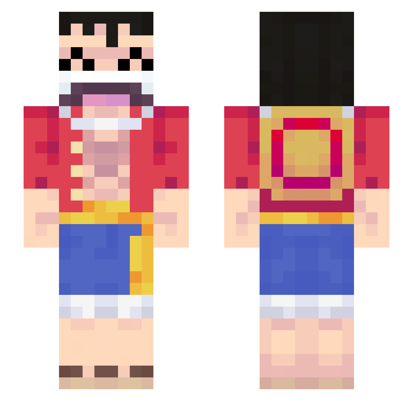 kleimatechange Minecraft skin, front and back view