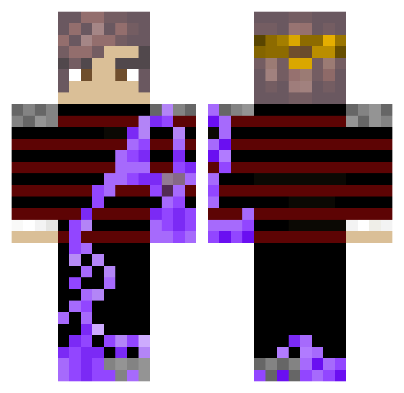 Shizueen Minecraft skin, front and back view