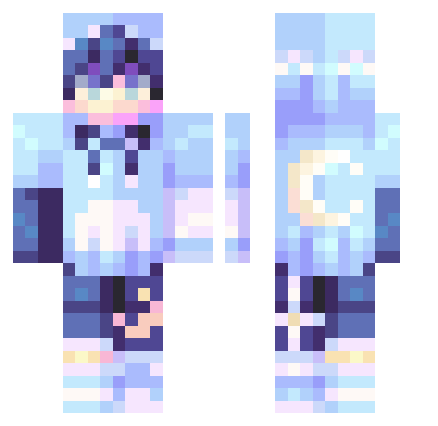 SASUKEdayo Minecraft skin, front and back view