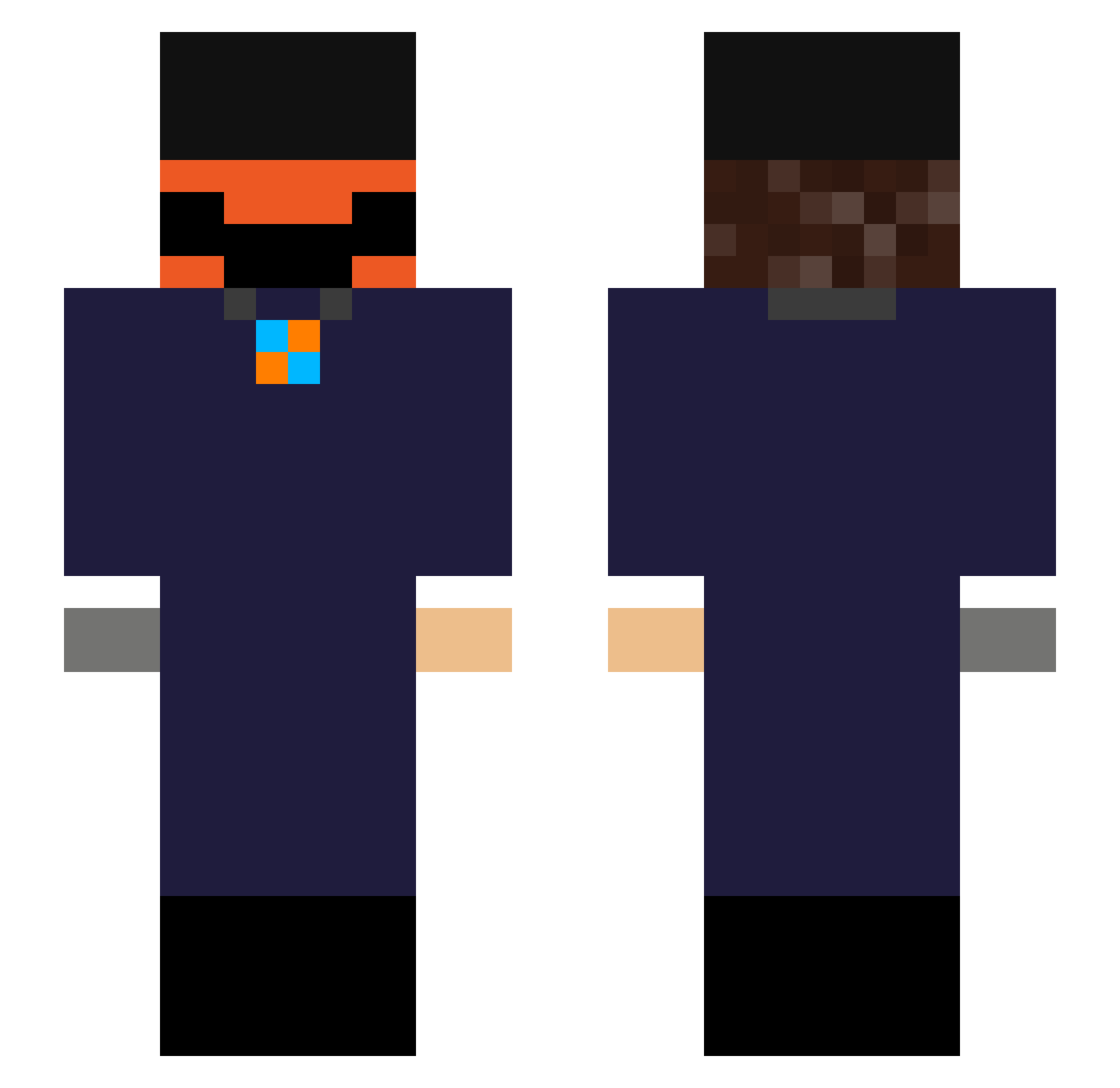 dungeonsjava Minecraft skin, front and back view