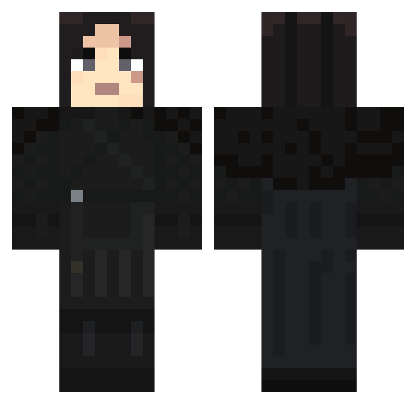 CON_Inferno Minecraft skin, front and back view