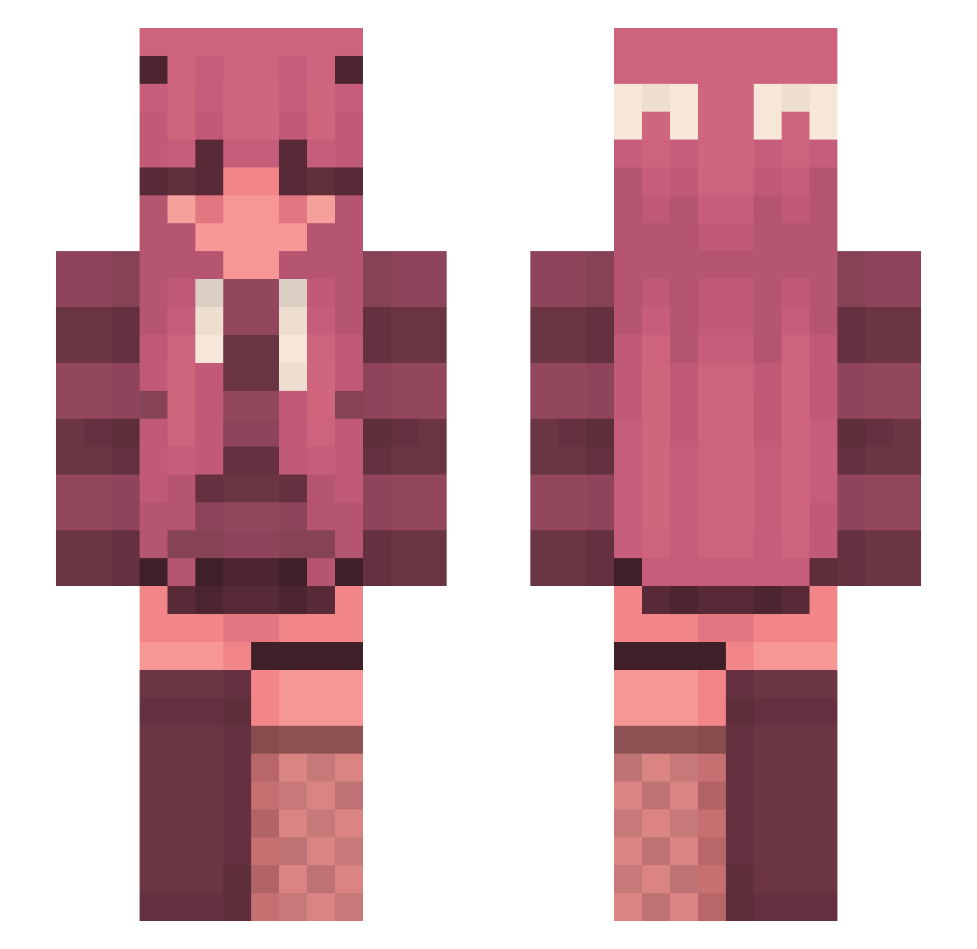 SomeNiceButtons Minecraft skin, front and back view