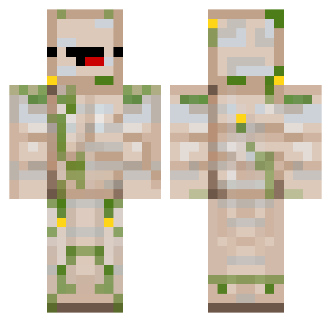 G0lemiK Minecraft skin, front and back view