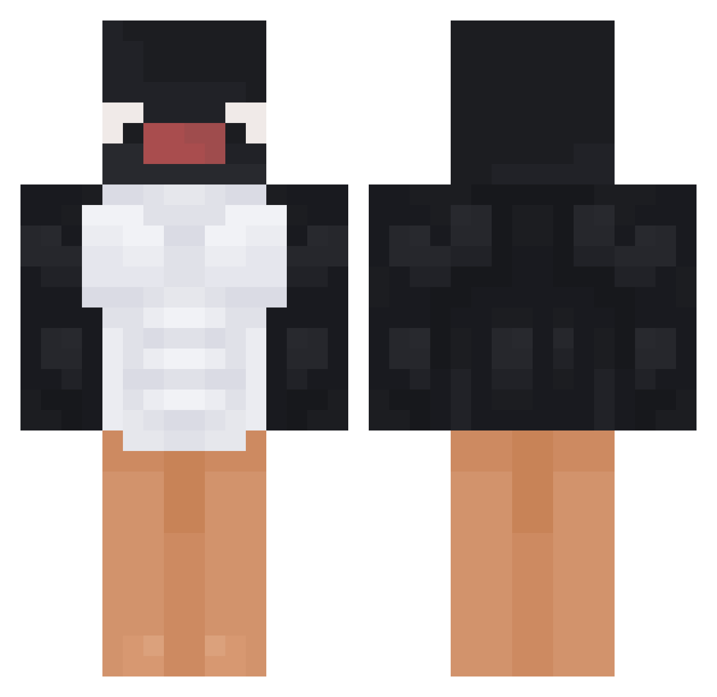 superpigeoneater Minecraft skin, front and back view